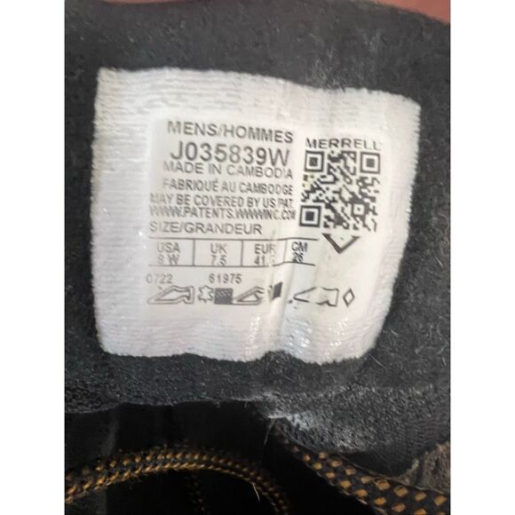 Merrell Moab 3 Men Brown Mid Waterproof Vibram Shoes Size 8W Hiking Boot Leather - Picture 8 of 11